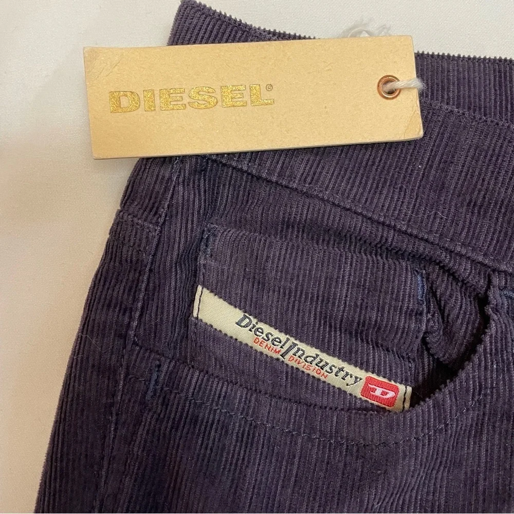 NWT New Diesel Straight Leg Corduroy Purple Pants Size 24